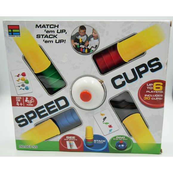 Other - Speed Cups Matching & Stacking Game – Kingso Toys, 30 Cups & Bell –Used Complete